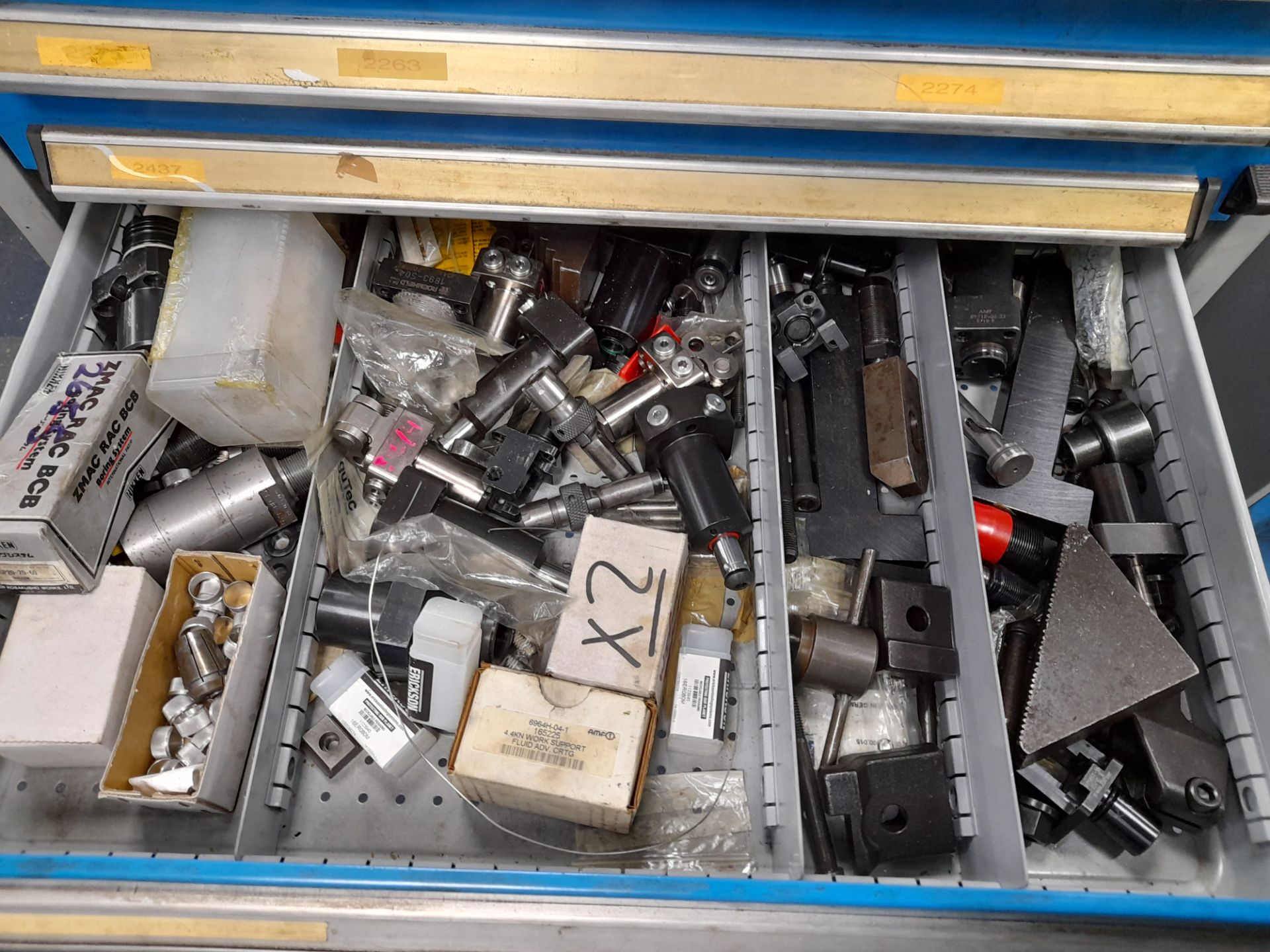 Multi-drawer tool cabinet and contents, to include clamping bolts, o-rings, cutters etc - Image 4 of 5