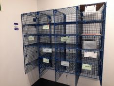 16 Wall mounted wire pigeon hole storage unit