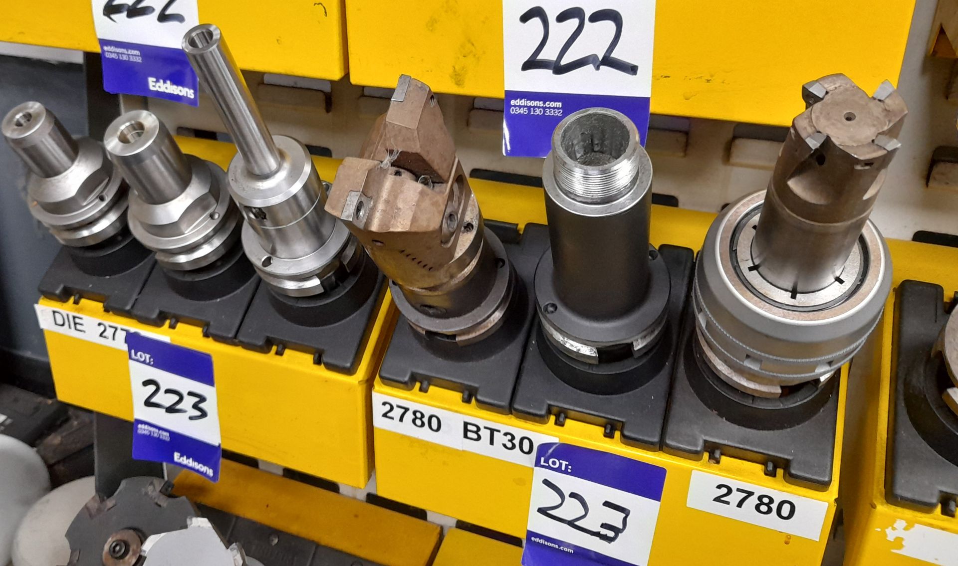 12 x Various BT40 extension CNC tool holders, to yellow holder (rack not included) - Image 3 of 3