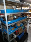 Contents to bay of shelving, to include various CNC mechanical and electrical components