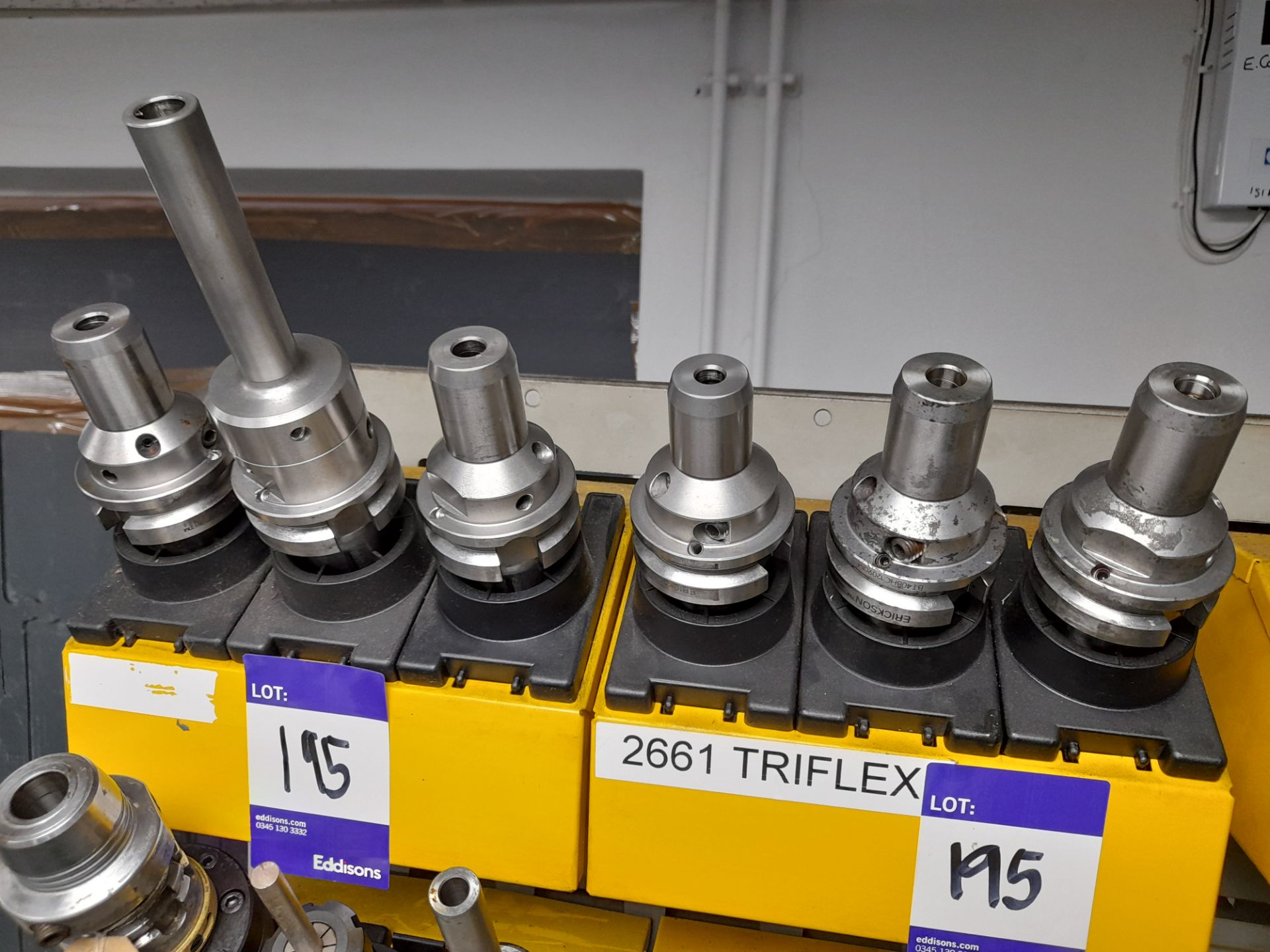 12 x Various BT40 CNC tool holders, with various tools, to yellow holder (rack not included) - Image 3 of 3
