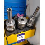 2 x Various BT40 extensions CNC tool holders, and 1 x BT30 Renishaw OMP60 edge finder, to yellow hol