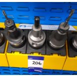 3 x Various HSK extension CNC tool holders, to yellow holder (rack not included)