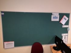 Pair of whiteboards, and office felt covered noticeboard