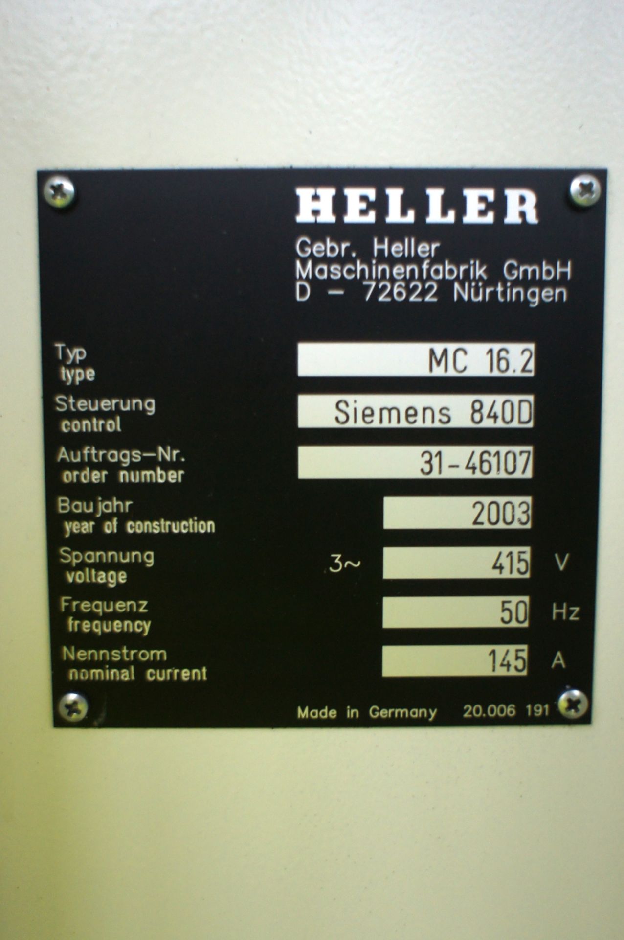 Heller Mc 16.2 Horizontal Machining Centre - Image 6 of 15