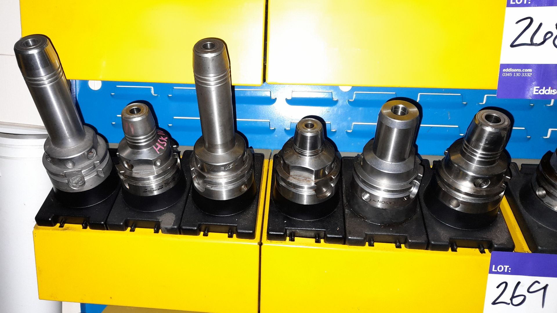 12 x Various HSK extension CNC tool holders, to yellow holder (rack not included) - Image 2 of 3