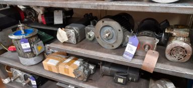 Large quantity of various electric motors, to shelf