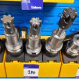 3 x Various BT40 extension CNC tool holders, to yellow holder (rack not included)