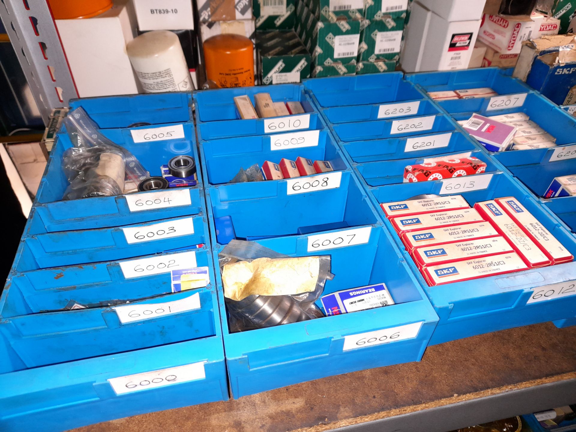 Contents to bay of shelving, to include various bearings, and lubrication aerosols, etc - Image 2 of 8