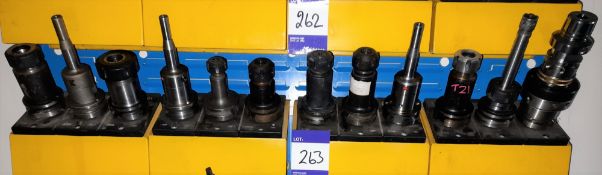 12 x Various BT40 extension CNC tool holders, to yellow holder (rack not included)