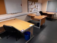 3 x Various single person workstations, with 3 x various chairs, to first floor