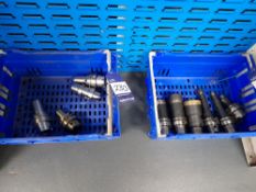 10 x Assorted HSK extension tool holders to 2 x crates