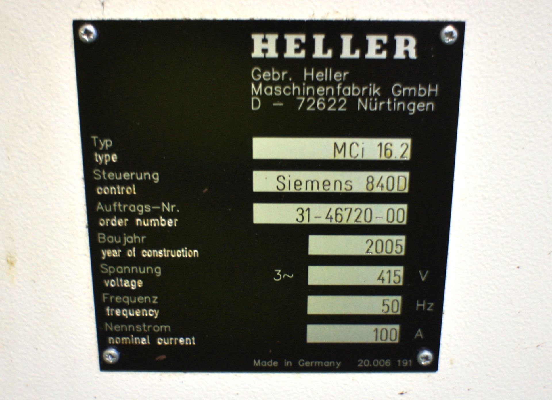Heller Mci 16.2 Horizontal Machining Centre - Image 6 of 12