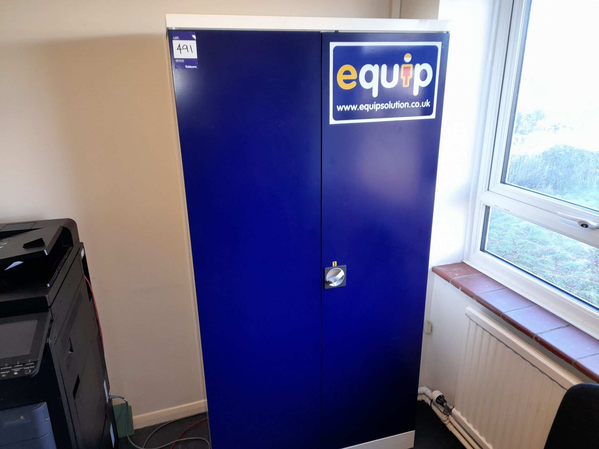 Equip Solution 2 door steel cabinet (Approximately 1830 x 910 x 460), to first floor