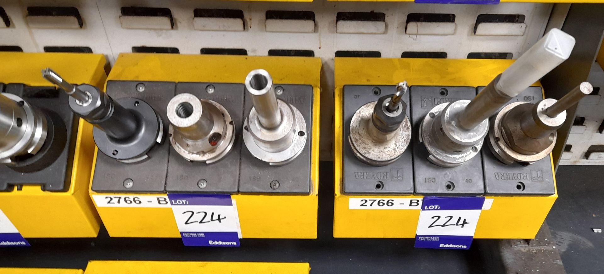 12 x Various BT40 extension CNC tool holders, to yellow holder (rack not included) - Image 2 of 3