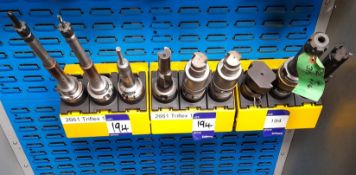 9 x Various HSK CNC tool holders, to yellow holder (rack not included)