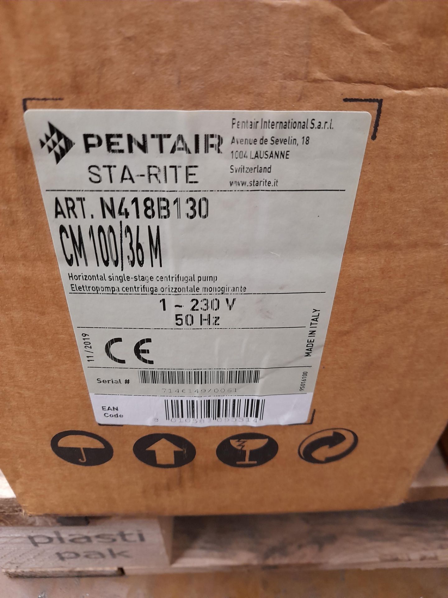 2 x Pentair Sta-Rite 230Volt ART. N418B130 electric motors (Boxed) - Image 2 of 2