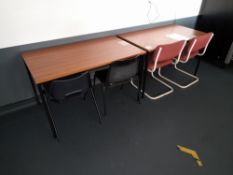 5 x Assorted tables, with 4 x chairs, to first floor canteen