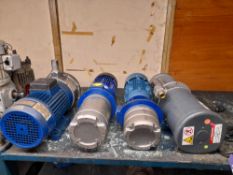 4 x Various coolant pumps, to shelf