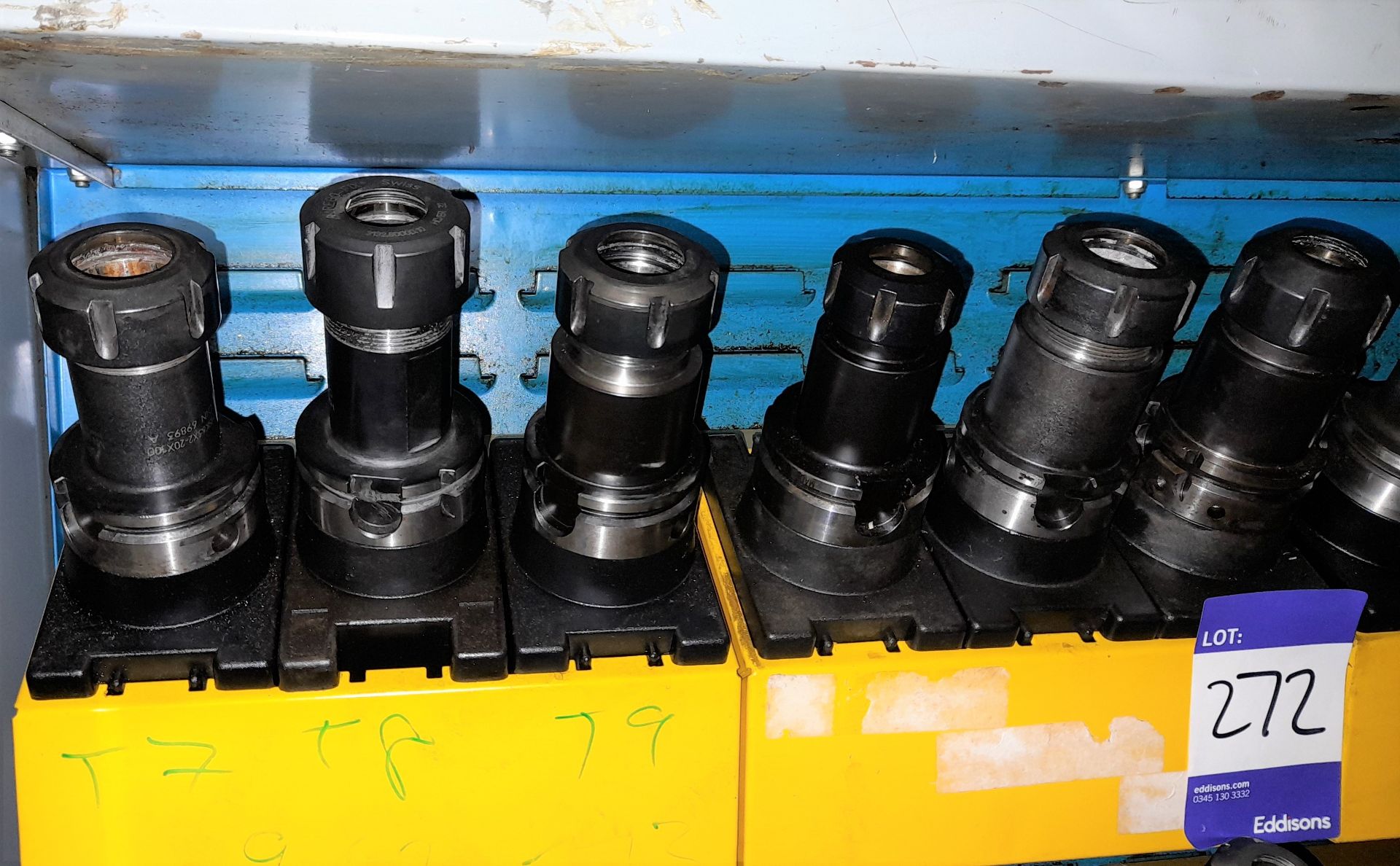 12 x Various HSK extension CNC tool holders, to yellow holder (rack not included) - Image 2 of 3