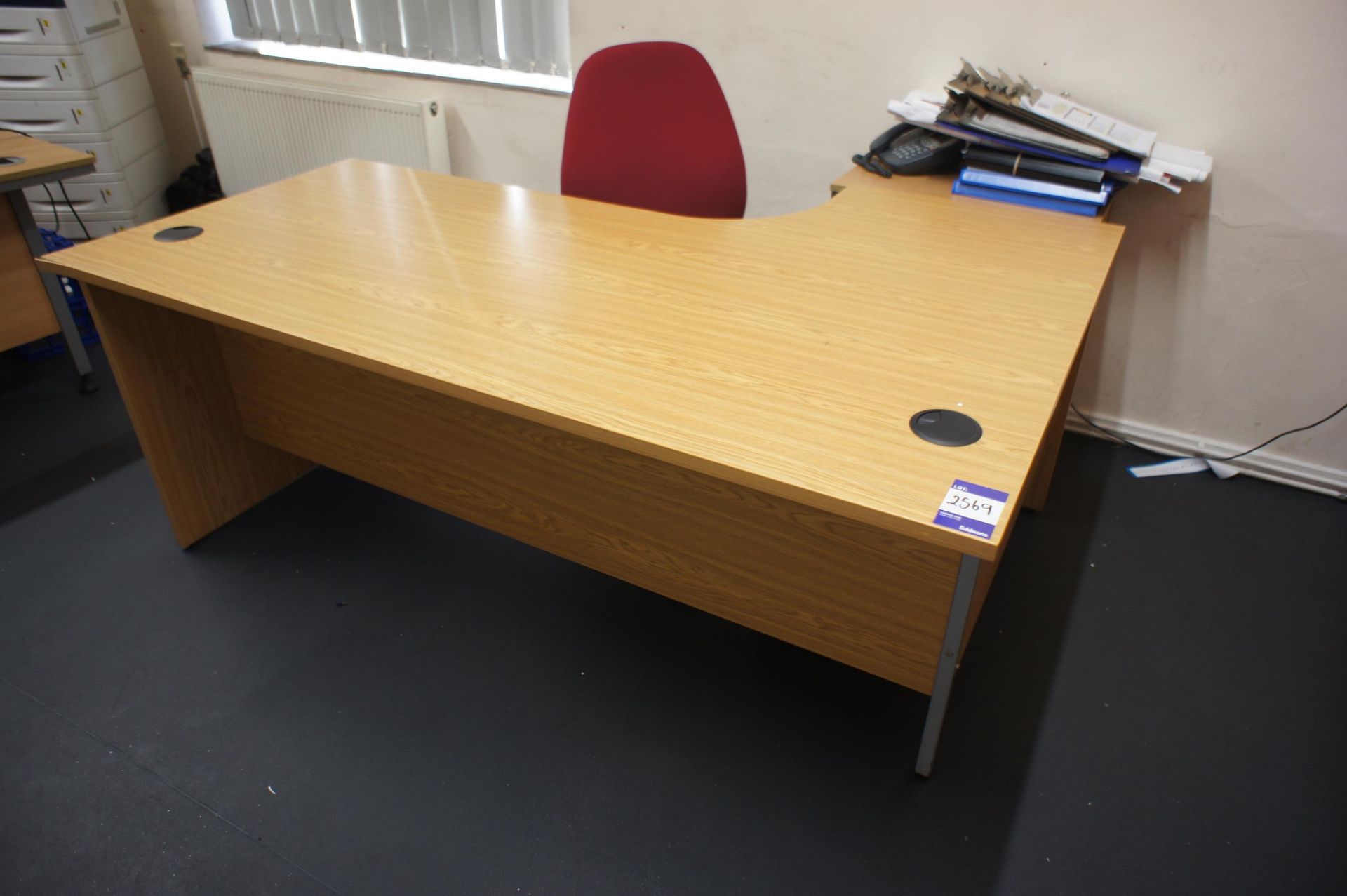 2 x Various Radius Office Desks, 4 x 3 Drawer Desk High Pedestals, 2 x Various Upholstered Office Ch - Image 4 of 8