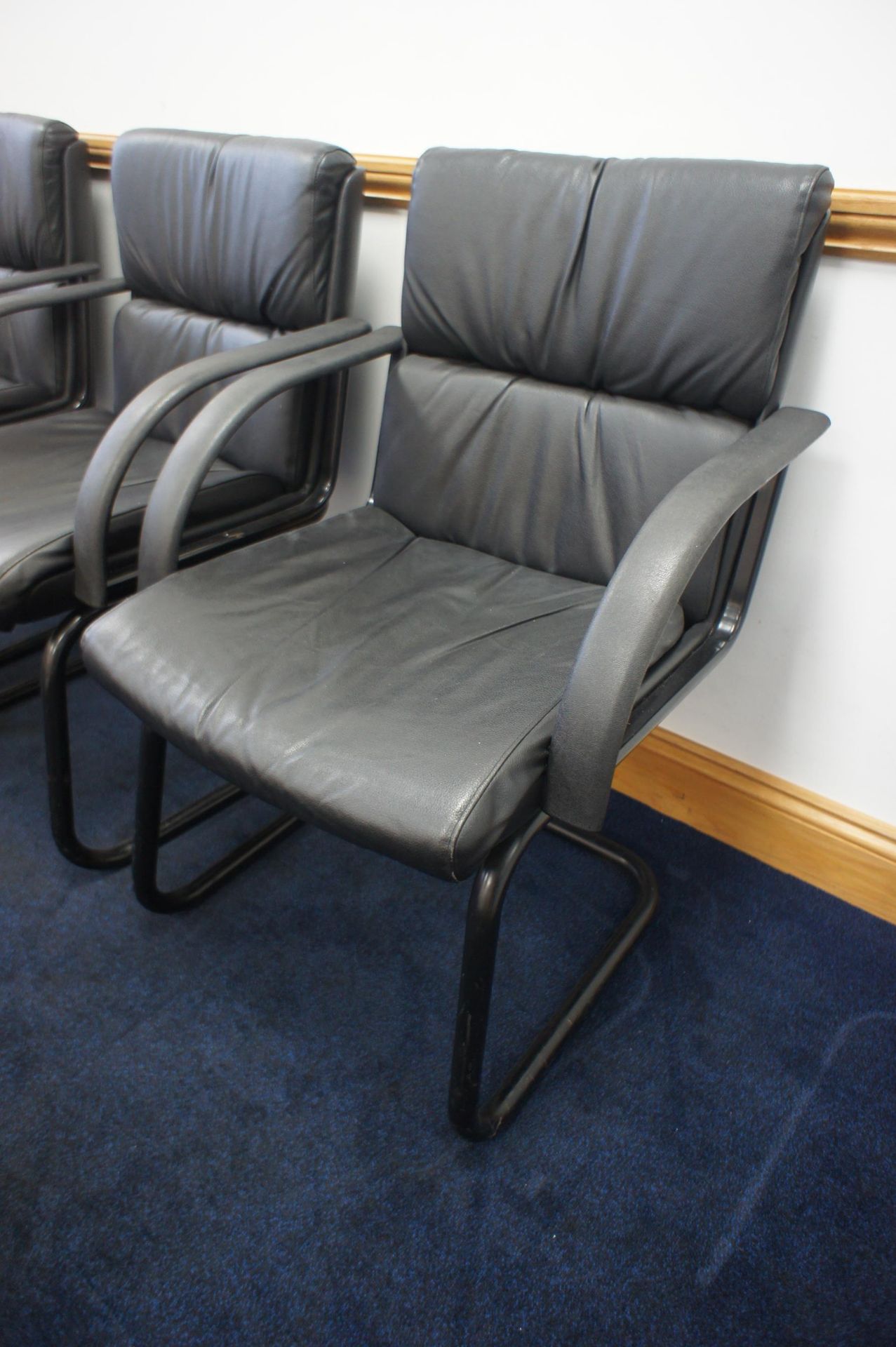 3 x Leather Effect Steel Framed Meeting Chairs - Image 3 of 3