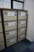 2 x Reneo 4 Drawer Metal Filing Cabinets