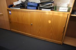 Oak Effect Double Sliding Door Office Cabinet 1500 x 720 x 500