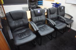 5 x Leather Effect Office Meeting Chairs