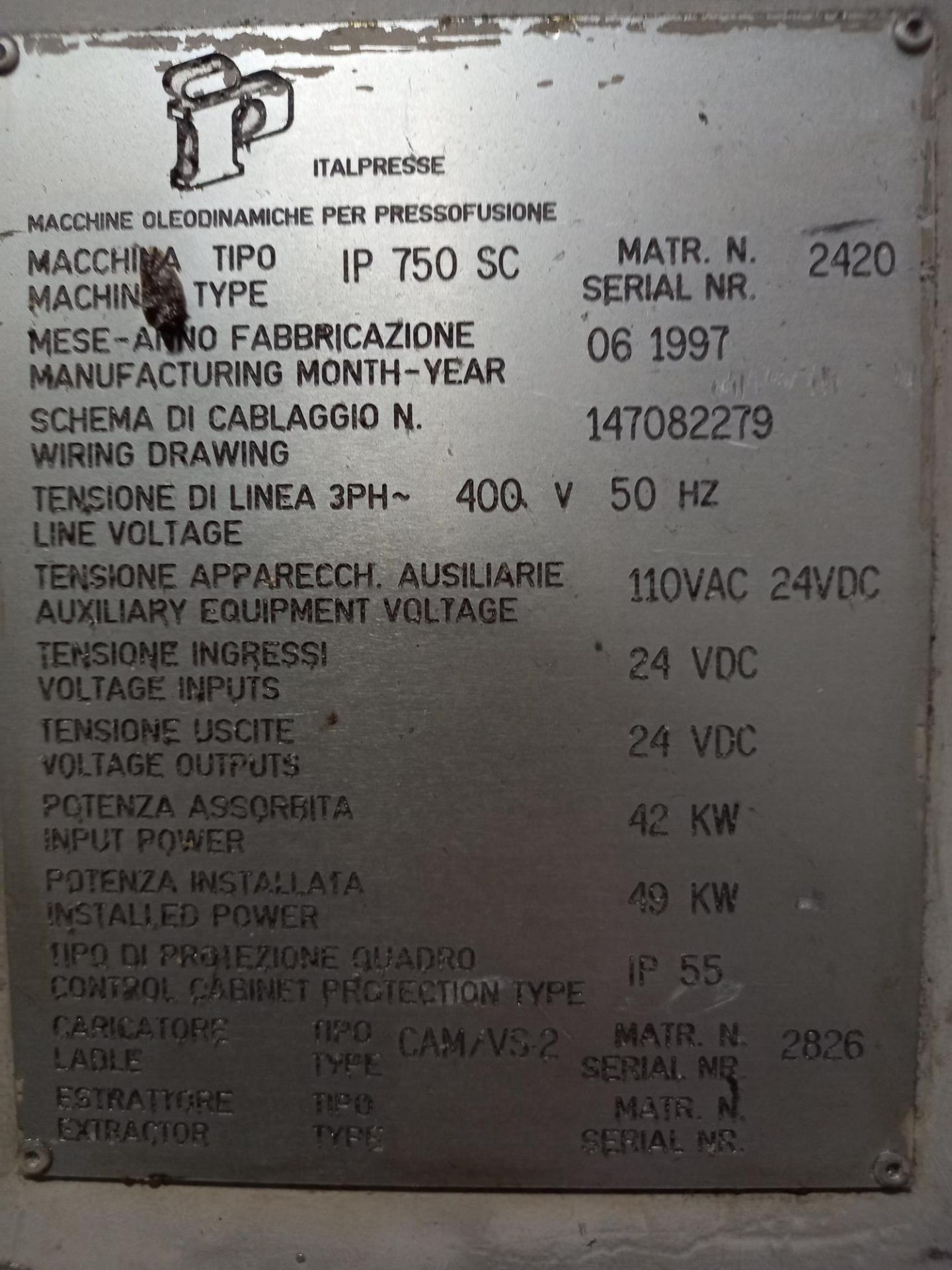 Italpresse IP750SC High Pressure Die Casting Cell (Last Operated 2018) - Image 6 of 6