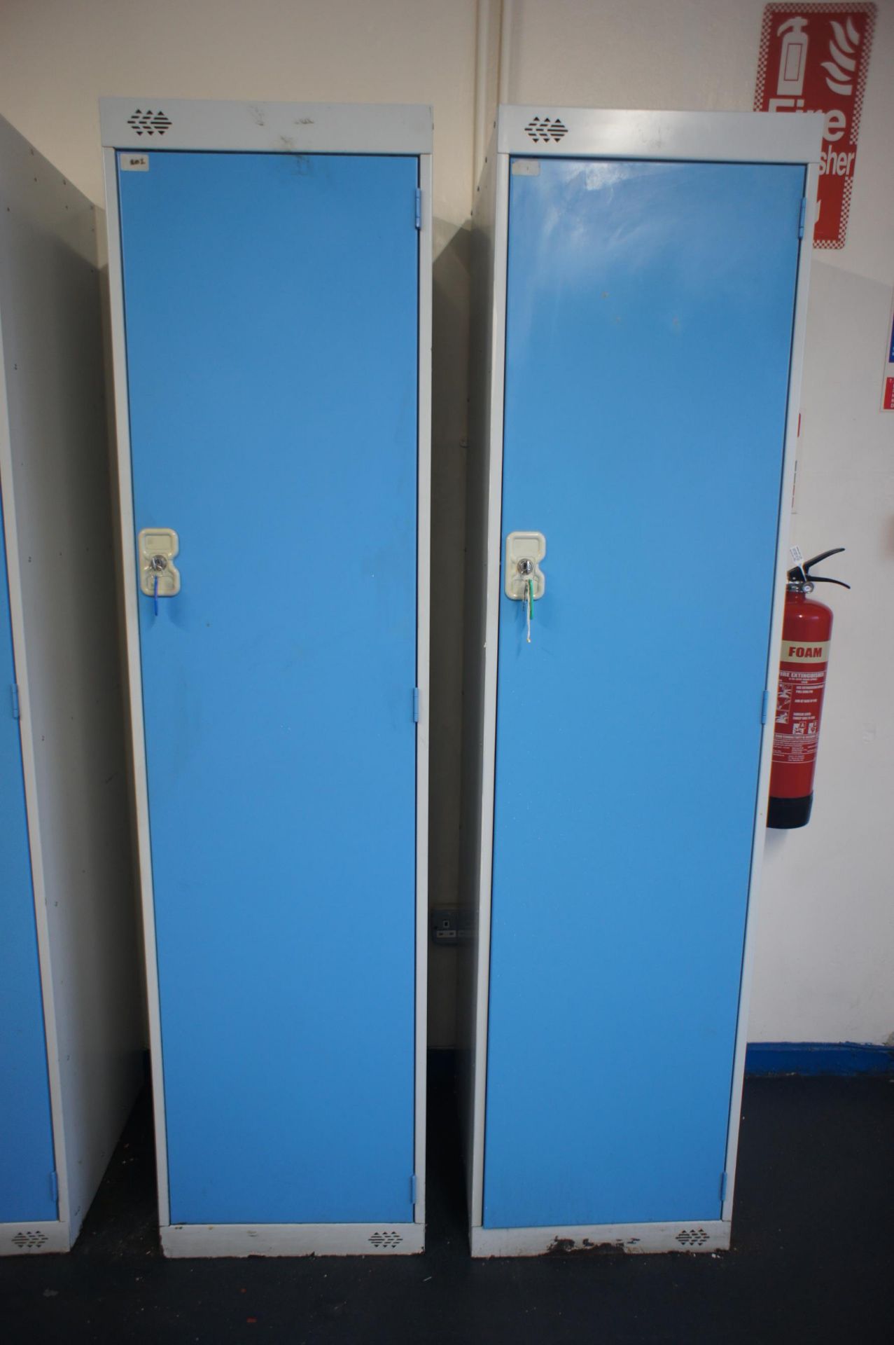 3 x Arco 2 Tone Personel Lockers with Key. 1800 x 450 x450mm