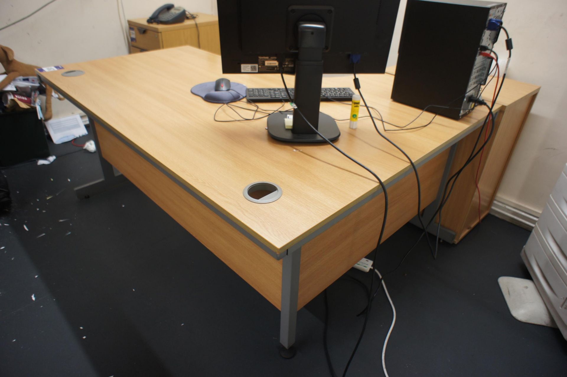 2 x Various Radius Office Desks, 4 x 3 Drawer Desk High Pedestals, 2 x Various Upholstered Office Ch - Image 7 of 8