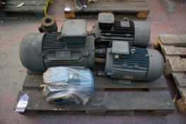 4 x Various Electric Motors - 18.5KW, 11.0KW x 3 and 3KW to Pallet