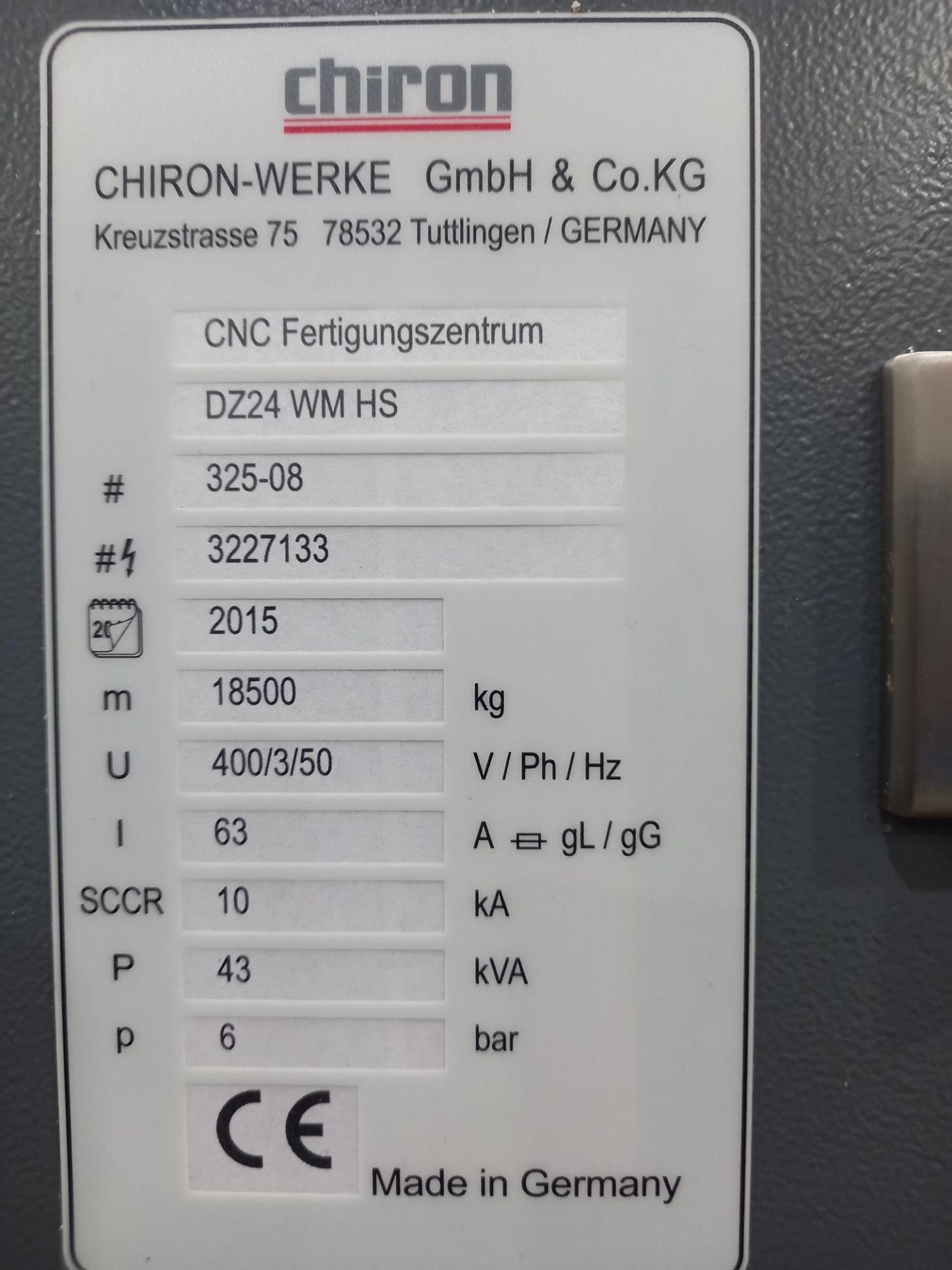 Chiron DZ 24W Magnum Vertical Machining Centre - Image 5 of 11