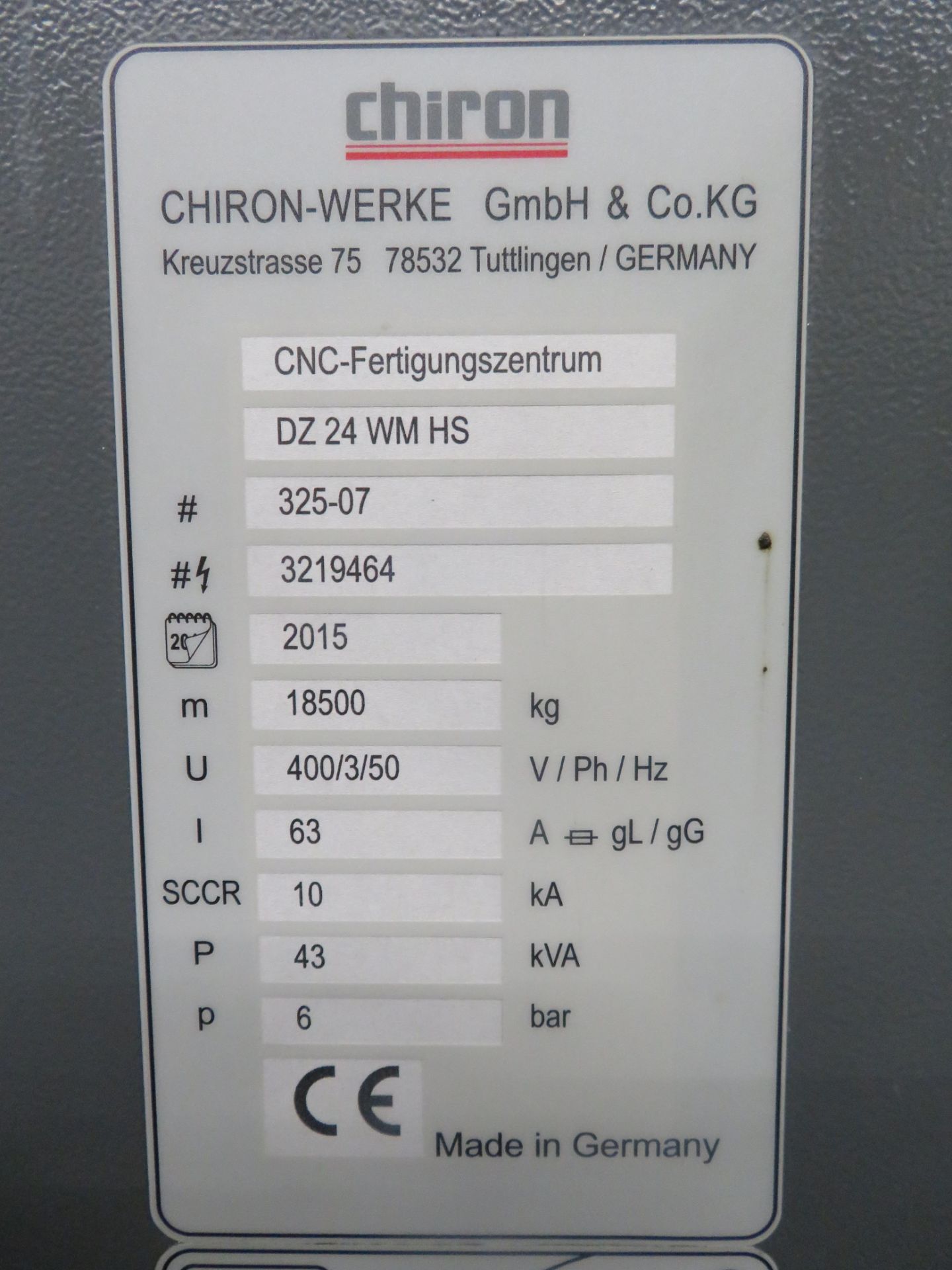 Chiron DZ 24W Magnum Vertical Machining Centre - Image 13 of 13