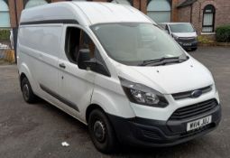 Ford Transit Custom 290 L2 FWD, 2.2 TDCi 125ps Low Roof Van Registration: MV14 JUJ. V5 Certif