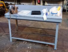 3 x Fabricated Work Benches, 1500 x 600mm with Rec