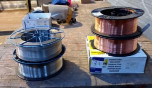 5 x wheels of various Welding Wire