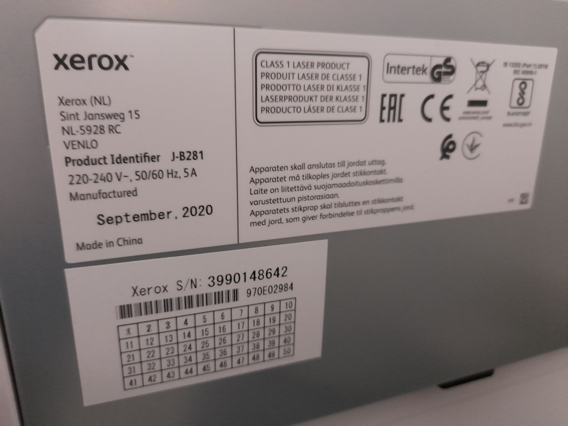 Xerox Versalink C405 printer/copier/scanner, s/n 3 - Image 3 of 3