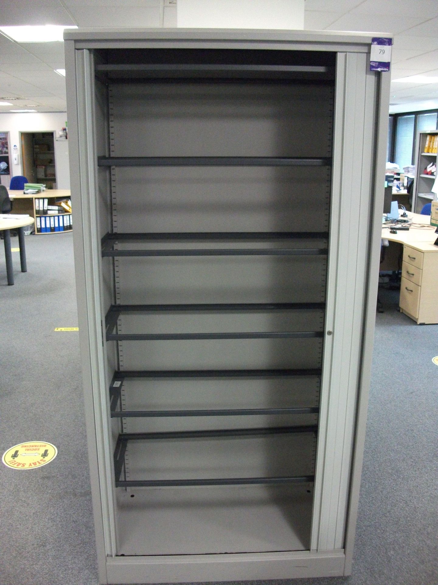 Bisley Tambour Front Cupboard, Side opening tambour cupboard with Roll Out Filing frames, overall