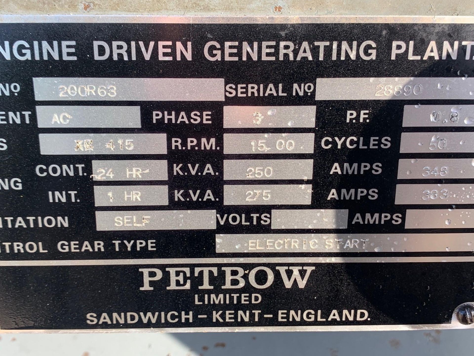 275Kva Rolls Royce  Generator  Ex Standby - Image 6 of 7