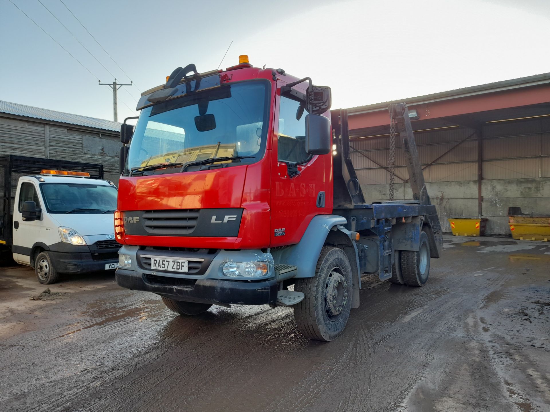 DAF FA LF55.220 18 TIP E 18 tonne Twin Axle Rigid Skiploader, registration RA57 ZBF, first