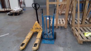 Long Reach 2500kg Pallet Truck with MacAllister Sack Trolley