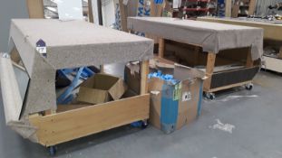 2 x Mobile Glass Assembly Benches