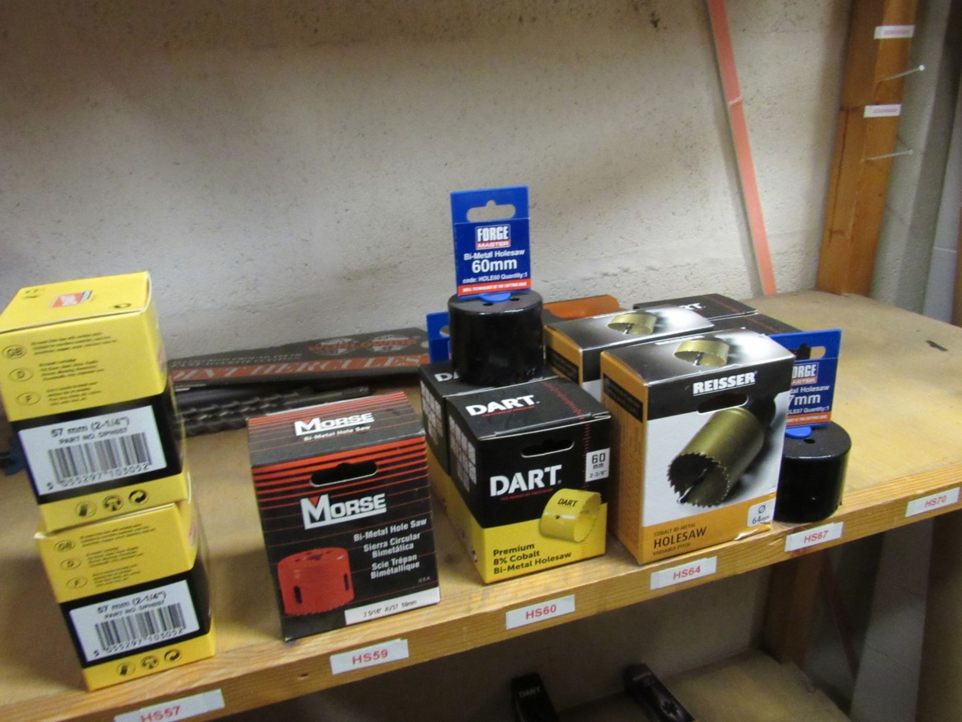 3 Bays of Wooden Shelving Units and Contents including hole saws, drill bits, driver bits etc - Image 4 of 4