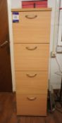 Beech effect 4-drawer filing cabinet