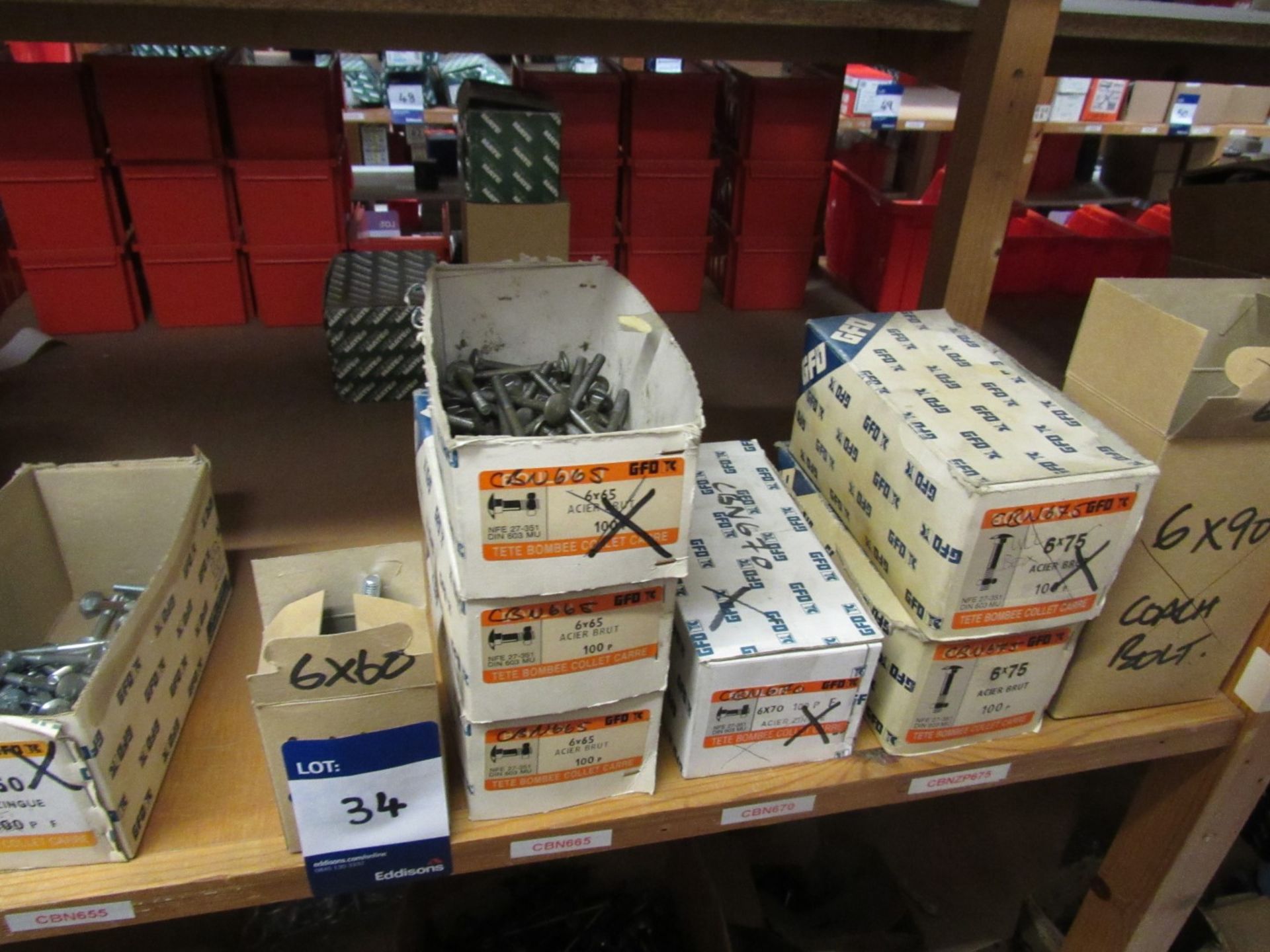 Contents of Shelving B52 S1/2/3/4, including carriage bolts, coach bolts etc. - Image 3 of 3