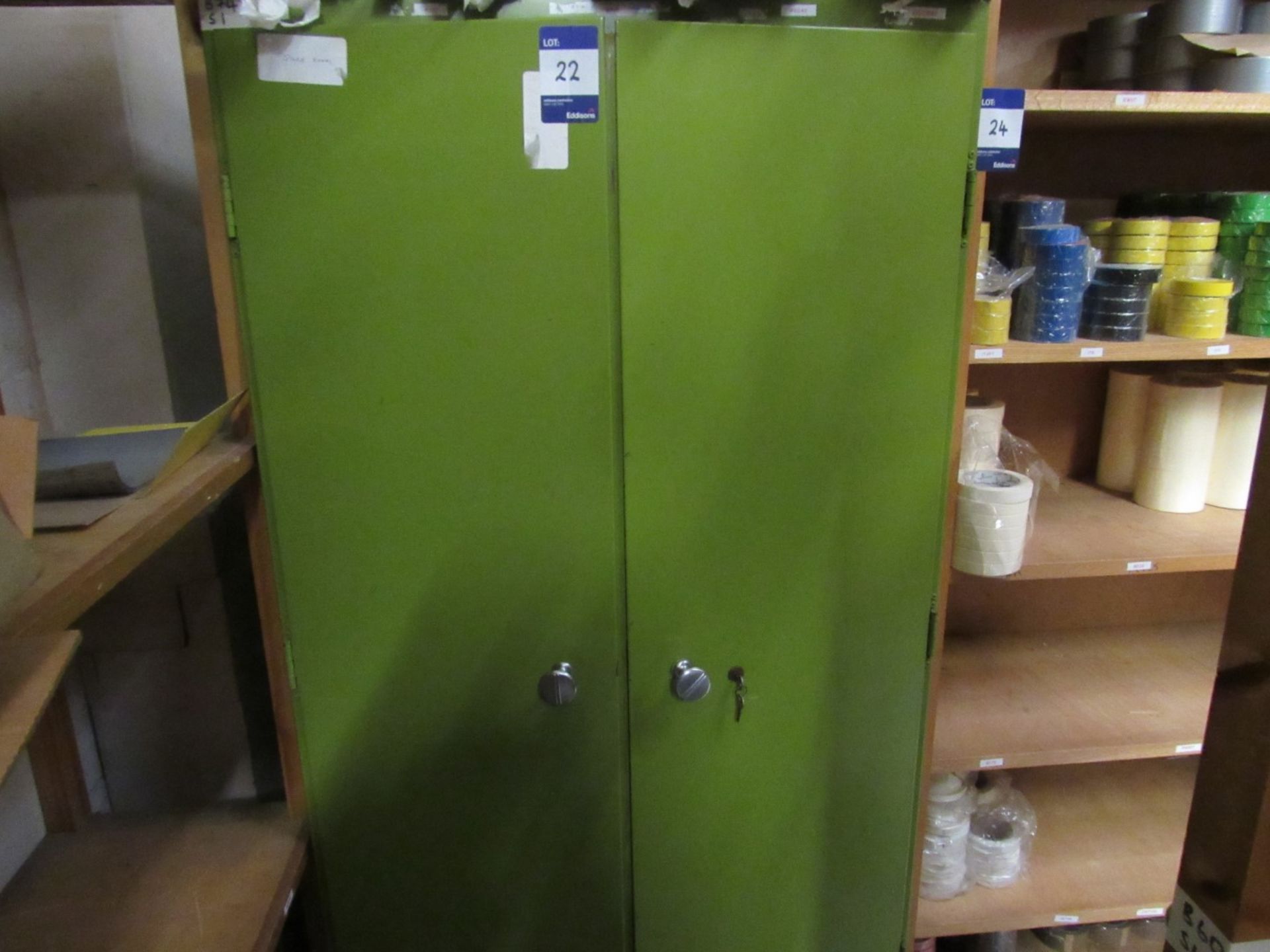 Double Door Metal Cabinet and Contents including contact adhesive, mitre adhesive etc - Image 2 of 3