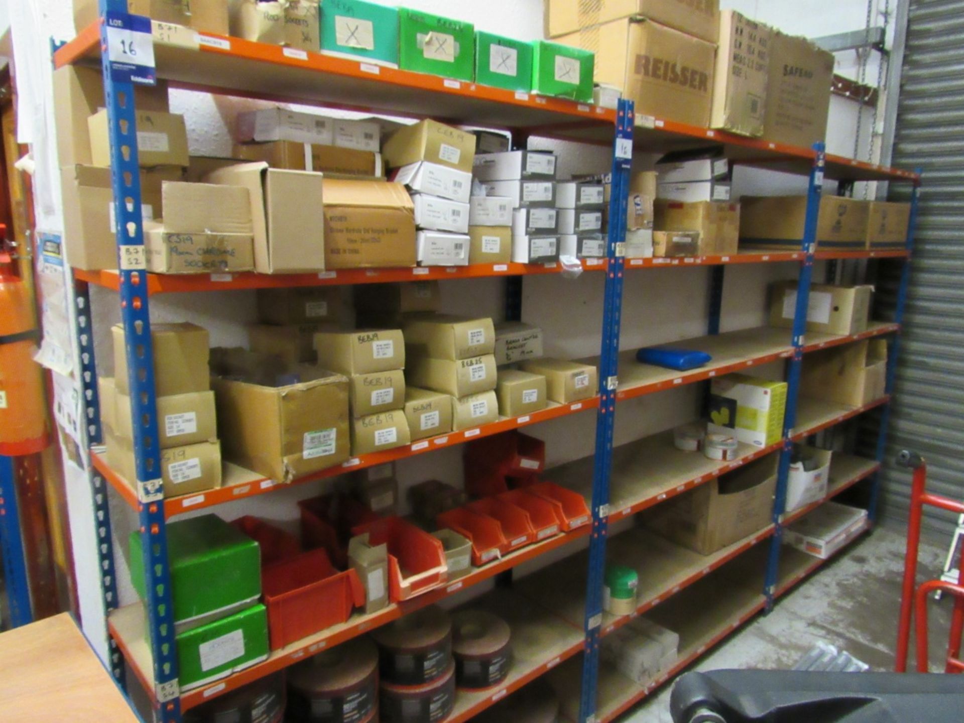 3 Bays of Multi-Tier Boltless Shelving and contents including bracketry, supports, truss cups etc. - Image 2 of 4