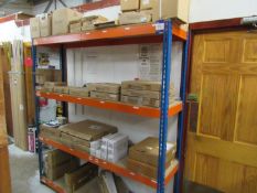 1 Bay of Boltless Shelving and Contents including bracketry, shelving components, bookends etc.